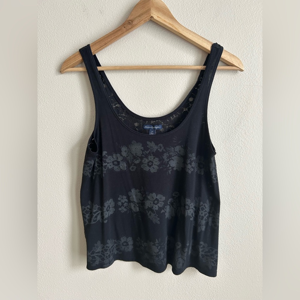 American Eagle Floral Lace Tank Top Size S Small
